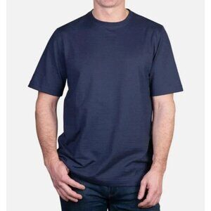 NWOT Kirkland Signature Mens L Navy Crewneck T-Shirt 100% Pima Cotton
